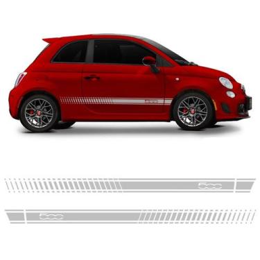 Imagem de Faixa Adesivo Fiat 500 2009/2017 Lateral Prata Decorativo - SPORTINOX