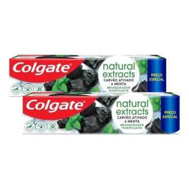 Imagem de Kit 2 Creme Dental Colgate Extracts Carvão Ativado e Menta 140g