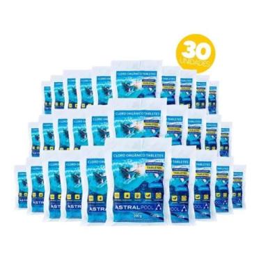 Imagem de Kit 30 Pastilhas De Cloro 5 Em 1 - 200gr - Astrapool - astralpool 