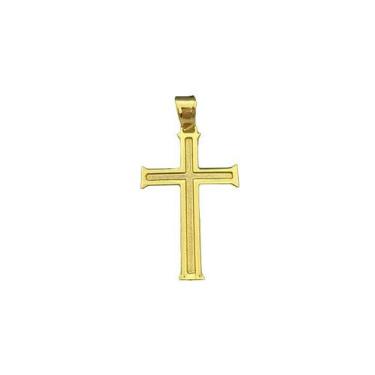 Imagem de Pingente cruz tradicional m- banhado a ouro 18k - ToJoia18k