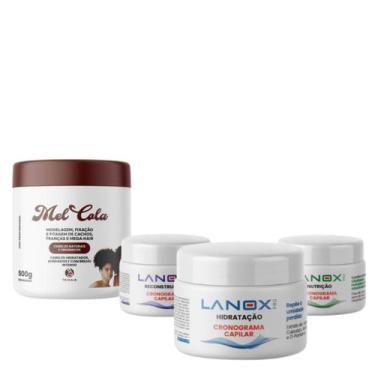 Imagem de Kit Cronograma Lanox Hidratação Reconstrução + Mel Cola 500g - Trihair