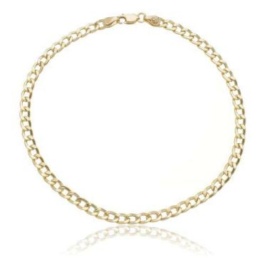 Imagem de Pulseira Groumet Masculina Ouro 18k Fecho Mosquetão 21cm - Thile Jóias