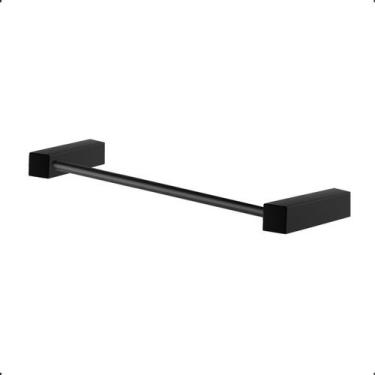 Imagem de Porta Toalha Rosto Suporte Quadrado 30cm Modelo Troia Preto Fosco  - G