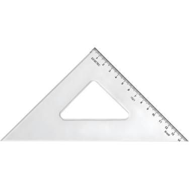 Imagem de Esquadro Acrílico Desetec Trident com Escala 45 Graus 21cm Mod 1521