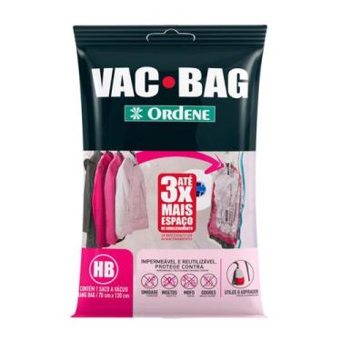 Imagem de Saco para Armazenagem a Vácuo Vac Bag Impermeável com Cabide 70 x 120 
