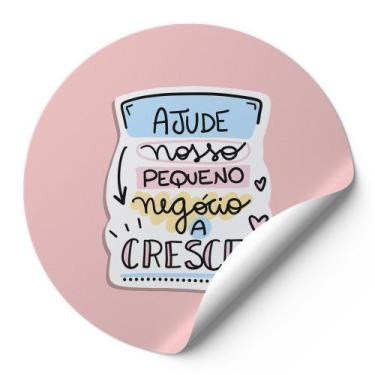 Imagem de Etiquetas Auto Colante Adesivos Redondos Ajude Nosso Pequeno Negócio A