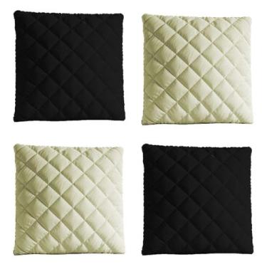 Imagem de Kit 4 Capas De Almofadas Lisas Mateladas 45x45 com ziper - Lucélia bor