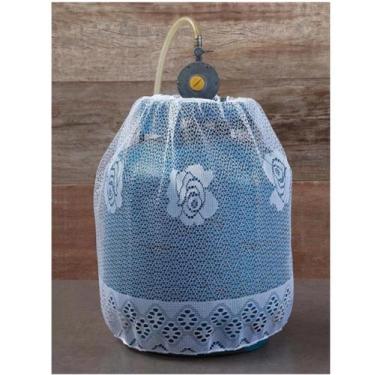 Imagem de Capa Para Botijão de Gás De Renda Coleção Rosas Branco - Rendhac, Bran