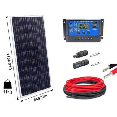 Imagem de Kit Painel Placa Energia Solar 155w Contro30a Cabo E Mc4 - Resun