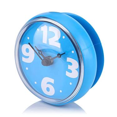 Imagem de Relógio de Parede para Banheiro, Chuveiro, Sucção à Prova D'água, Janela, Espelho, Banho, Chuveiro, Acessórios para Banheiro (Azul)