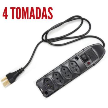 Imagem de Filtro de Linha Régua 3, 4, 5 e 6 Tomadas Tripolar 10A C/ Fusível Prot