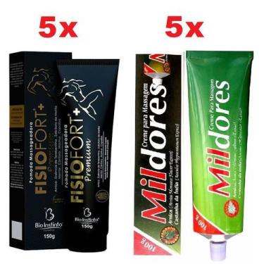 Imagem de Super Kit 5 Pomada FisioFort Premium 150g + 5 Pomada Mil Dores - Bio I