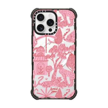 Imagem de CASETiFY Capa Ultra Impact para iPhone 16 Pro Max [Forte Fina/3,5 m 5X Proteção contra quedas de grau Militray/Compatível com Magsafe] - Cheetah Paradise Pink - Preto Transparente