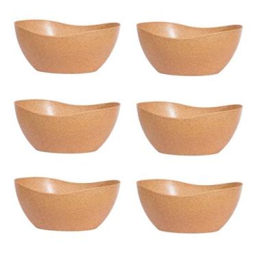 Imagem de 6un Tigela saladeira bowl oval  1,9lt servir marrom claro - Evo