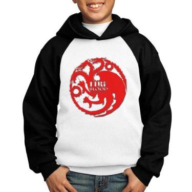 Imagem de Moletom Infantil Fire and Blood Targaryen - Foca na Moda, Branco, Pret