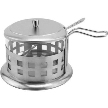 Imagem de Açucareiro Clink em vidro e inox com colher