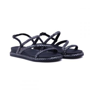 Imagem de Sandália Papete Rasteirinha Feminina Predarias Fivela Mulher Fashion M