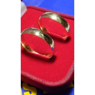 Imagem de Alianças Casal Noivado Ouro 18 Kilates Casamento 9 Gramas 7mm Anatômic