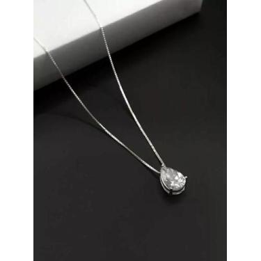 Imagem de Cordão Feminino Ponto de Luz Gota Prata 950 50cm - TOJOIA18K