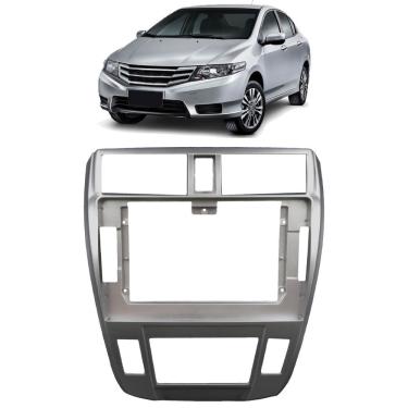 Imagem de Moldura 2 Din 10" Polegadas Honda City 2008 a 2014 Ar Digital
