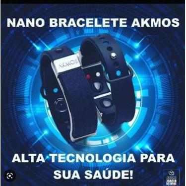 Imagem de Pulseira Terapia Magnetica Nano Bracelete Akmos., Preto, G