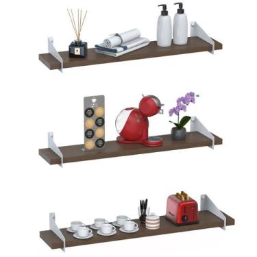 Imagem de 3 Prateleiras Suspensa Estilo Industrial Madeira 60cm UN B - Unidas St