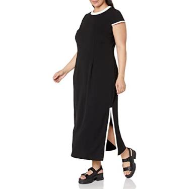 Imagem de Donna Morgan Camiseta feminina colorida maxi com fenda lateral, Preto, 48