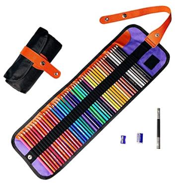 Imagem de Conjuntos de Lápis de Esboço 72 Cores Materiais de Arte para Desenho Lápis de Colorir de Dureza Moderada para Estudantes Adultos Com Borracha/Apontador de Lápis/Extensor /
