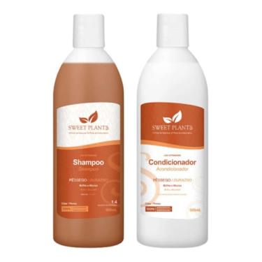 Imagem de Kit Shampoo e Condicionador Sweet Plants Pêssego Cães e Gatos 500ml 6 Fragrâncias