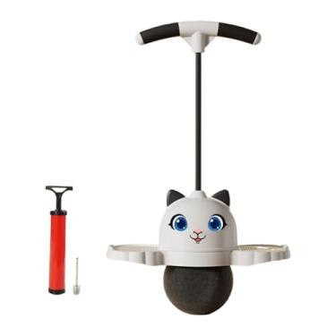 Imagem de Vaveren Pogo Jump Ball, brinquedo de salto em altura com alça ajustável, prancha de salto de bola quicando, para jogos, playground, fitness, treinamento, Branco