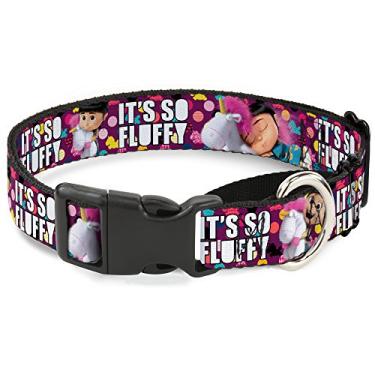 Imagem de Coleira para cães com estampa de unicórnio Agnes 3 poses Its So Fluffy Unicorns Bolinhas Roxas 38 a 66 cm 2,5 cm de largura