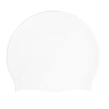 Imagem de Touca de Natação de Orelha em Silicone de Grau Alimentar para Adultos, Unissex (Branco)