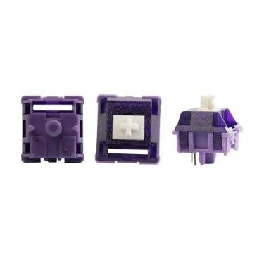 Imagem de kakiwutj Duhuk Bitter Tea Interruptores V2 5 pinos táteis interruptores lubrificados à mão para teclado mecânico som HiFi 70 peças interruptores de teclado (Bitter Tea V2 63,5 g lubrificado)