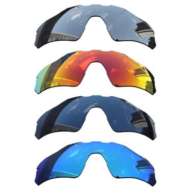 Imagem de Acefrog Lentes polarizadas de 1,6 mm compatíveis com óculos de sol Oakley Radar EV Path OO9208, material atualizado, policarbonato 4 pares preto escuro + prata estrela + céu de inverno + laranja jaffa