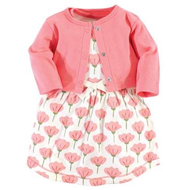Imagem de Touched by Nature Vestido e cardigã de algodão orgânico para bebês meninas, Tulipa, 3-6 Meses