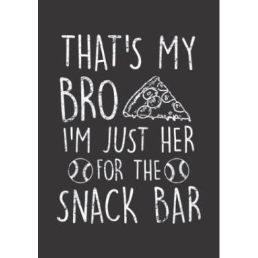 Imagem de Notizbuch A5 kariert mit Softcover Design: Baseball Bruder just here for the Snack Bar Baseballer: 120 karierte DIN A5 Seiten