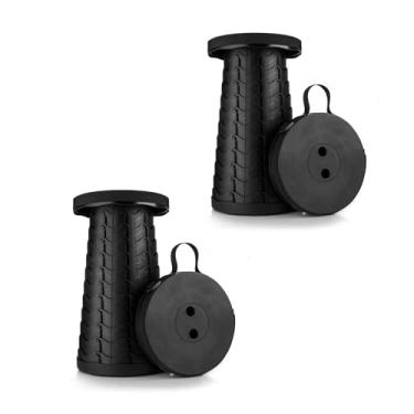 Imagem de Pacote com 2 banquetas dobráveis Boreeman, leves e resistentes com capacidade de carga de 181 kg, banquinho portátil atualizado para acampamento, pesca, caminhadas, churrasco