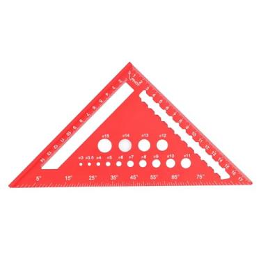 Imagem de Régua Triangular para Carpintaria de Liga de Alumínio de 7 Polegadas, Escala de Gravação a, Transferidor de Alta Precisão, para Projetos de Reforma Residencial, Acabamento Fosco