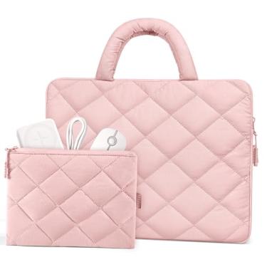 Imagem de ALLIVE Capa para laptop inchada de 13 a 14 polegadas - capa para laptop com alça e acessórios - capa protetora à prova de choque para MacBook Air de 13 polegadas, capa para MacBook Pro de 14 polegadas