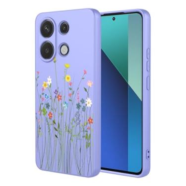 Imagem de HTXWXJC Capa de telefone para Redmi Note 13 Pro 4G, capa Poco M6 Pro 4G, à prova de choque, flexível, amortecedor, capa macia de TPU com estampa de flor, capa de telefone para Xiaomi Redmi Note 13 Pro