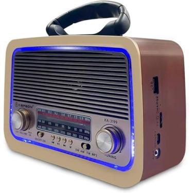 Imagem de Caixa de Som Portátil Stereo Vintage Am-Fm USB Bivolt - Kapboom