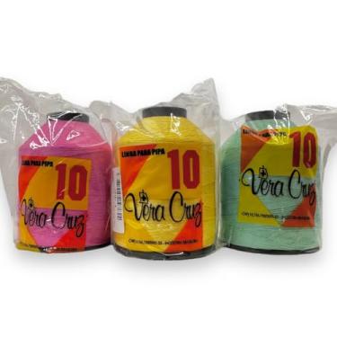 Imagem de Linha Vera Cruz Para Pipas Fio 10 de 1500 Jardas 100% Algodão Tex 85 Colorido Aleatório