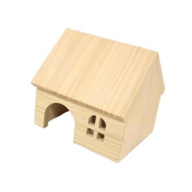 Imagem de IEUDNS Hamster de madeira casas de animais de estimação cabine cabine pequeno hideaway house habitat decoração de habitat para gerbils anão hamster mouse, S