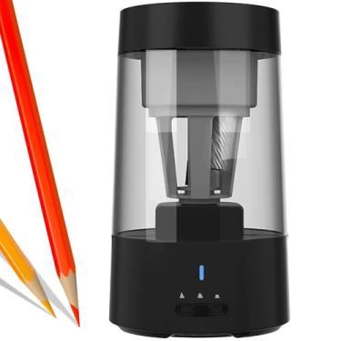 Imagem de Apontador de Lápis Elétrico Automático, Portátil, Recarregável, Suporte Hexagonal, Triangular, Lápis Redondos 6-8mm, 3 Configurações