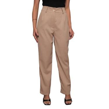 Imagem de Calça Social Feminina Alfaiataria Linho Cintura Alta e Bolso - Lunii, 