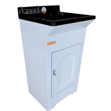 Imagem de Tanque De Lavar Roupa em Fibra 20L Com Gabinete ABS Base para torneira