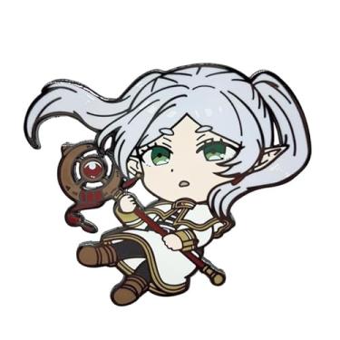 Imagem de DJMANMENGG Frieren Pin Frieren Beyond Journey's End Pin Anime Cosplay Metal Mochila Acessório Decoração, Liga de aço, Sem Pedra Preciosa