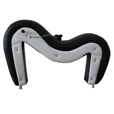 Imagem de Poltrona Preta e Cinza Tantra Chair Cavalinho Massagem  - TAPEÇARIA PA