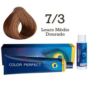 Imagem de Coloração Color Perfect 7.3 Louro Médio Dourado Emulsão Oxi 30 Welloxo