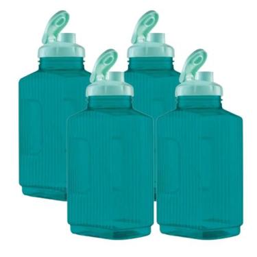 Imagem de 4 Jarra Garrafa De Água Suco Geladeira Tampa Higiênica 1,7lt - Bandeir